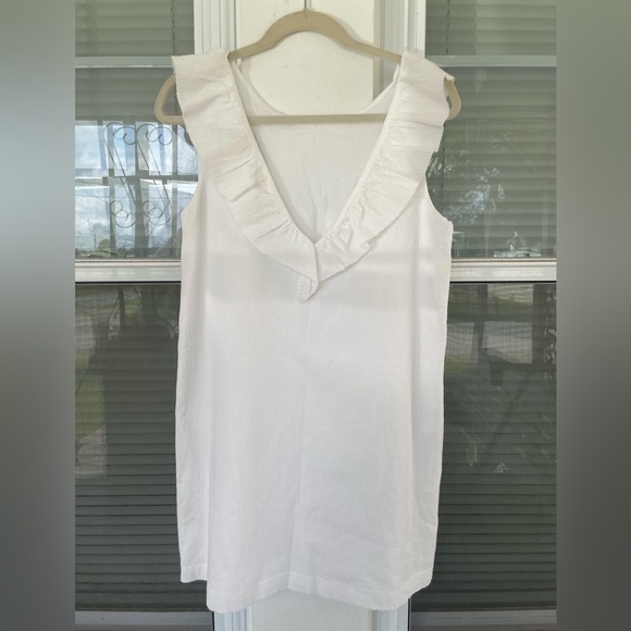 FRNCH Textured Mini Ruffle Dress - Picture 2 of 5